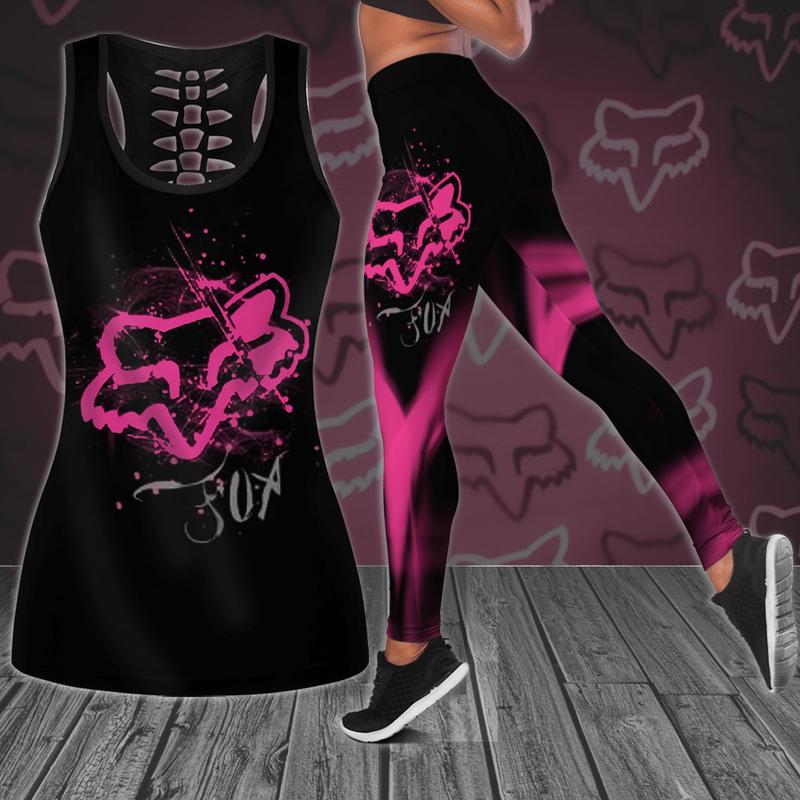 MOTOCROSS Fox Moto Racing Pink Splash Paint Black Background 3D Print Off-Road OffRoad Dirtbike Clothing Apparel Girls High Waist Leggings Yoga Leggings for Women Workout Pants Leggings Fashion Gym Fitted Trousers Stretch Cotton Pants Tanktop Muscle T