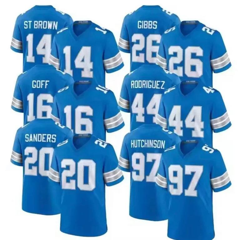 Best-selling sewn American football jersey all Lions jersey #26 Jahmyr Gibbs jersey