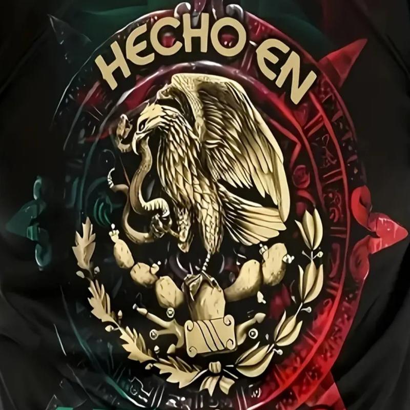 Mexico Symbol Digital Print Men's Novelty T-shirt for Summer Outdoor Sports