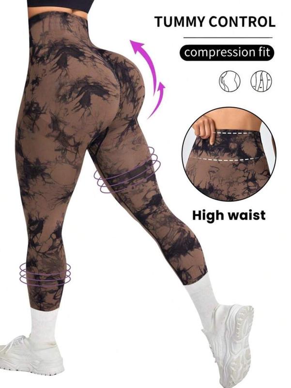 3 Pack Tie Dye High Waisted Workout Leggings for Women, Rear Lifting Tummy Control Yoga Gym Athletic Pants high waist squat proof compression tights