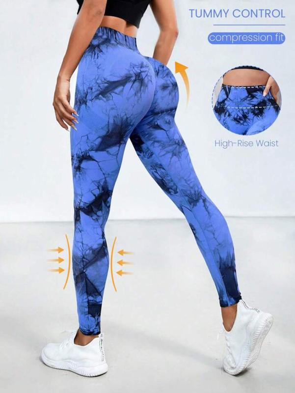 3 Pack Tie Dye High Waisted Workout Leggings for Women, Rear Lifting Tummy Control Yoga Gym Athletic Pants high waist squat proof compression tights