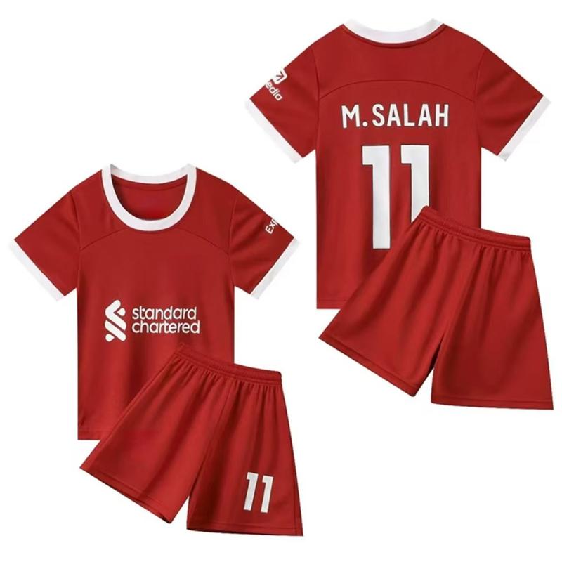 23-24 Season Liverpool Home Jersey Children'S Football Uniform Set No. 11 Salah Fan Version Classic Jersey