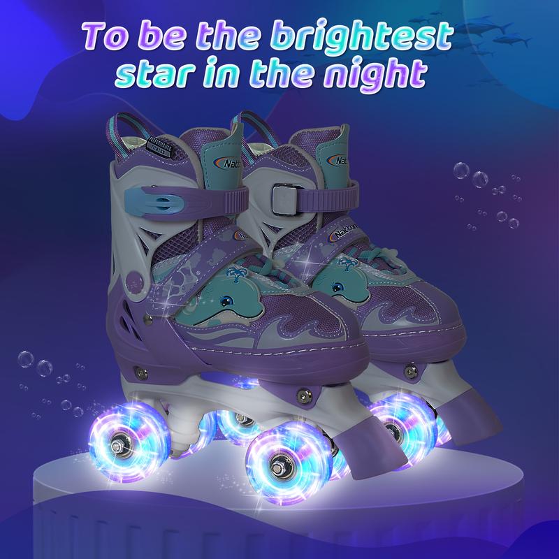 Nattork Adjustable Roller Skates - Purple Dolphin