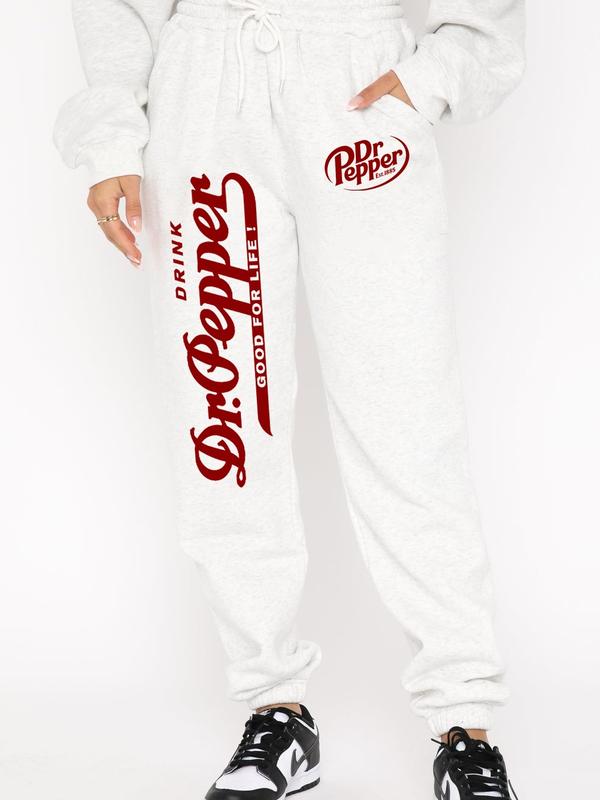 Unisex Y2K Dr Pepper Sweatpants for Outdoor Activities, Baggy Pants Sweatpants Comfy for Men Women, Classic Fit All Season Joggers, Dr Pepper Pants