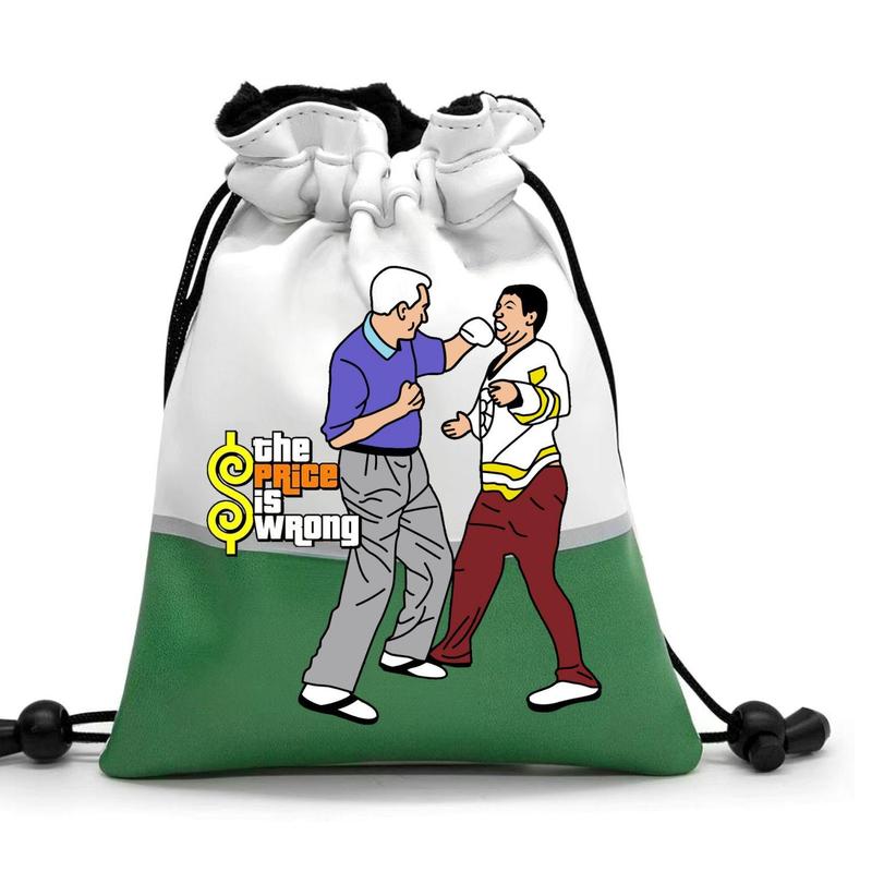 Funny Golf Accessories Pouch, Cartoon Golfers Pattern Drawstring Golf Tee Pouch, Portable Golf Ball Handbag, Golf Accessories Storage Bag, Gift for Golf Dad & Mom