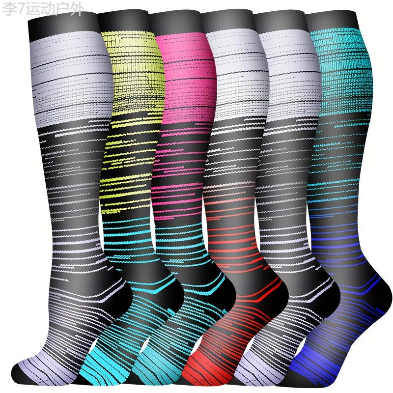 6 Pack Graduated Compression Socks for Best Support - Women's Running, Athletic, Travel