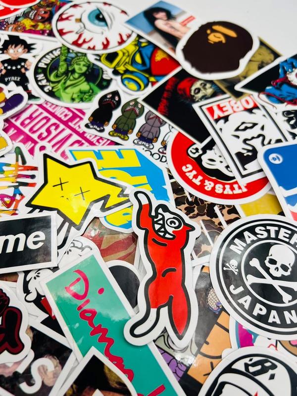 100 count Skateboard Decal Pack Cool Waterproof Stickers for Laptop Water Bottle Suitcase Phone Luggage, Skateboarding Stickers Decal for Adults