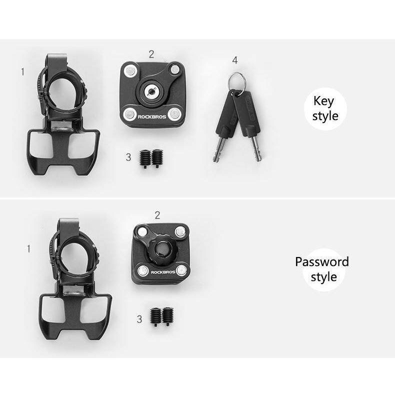 ROCKBROS National Patent Award Bike Bicycle High Security Drill Resistant Lock Password Key Theft Lock Cylinder Lock