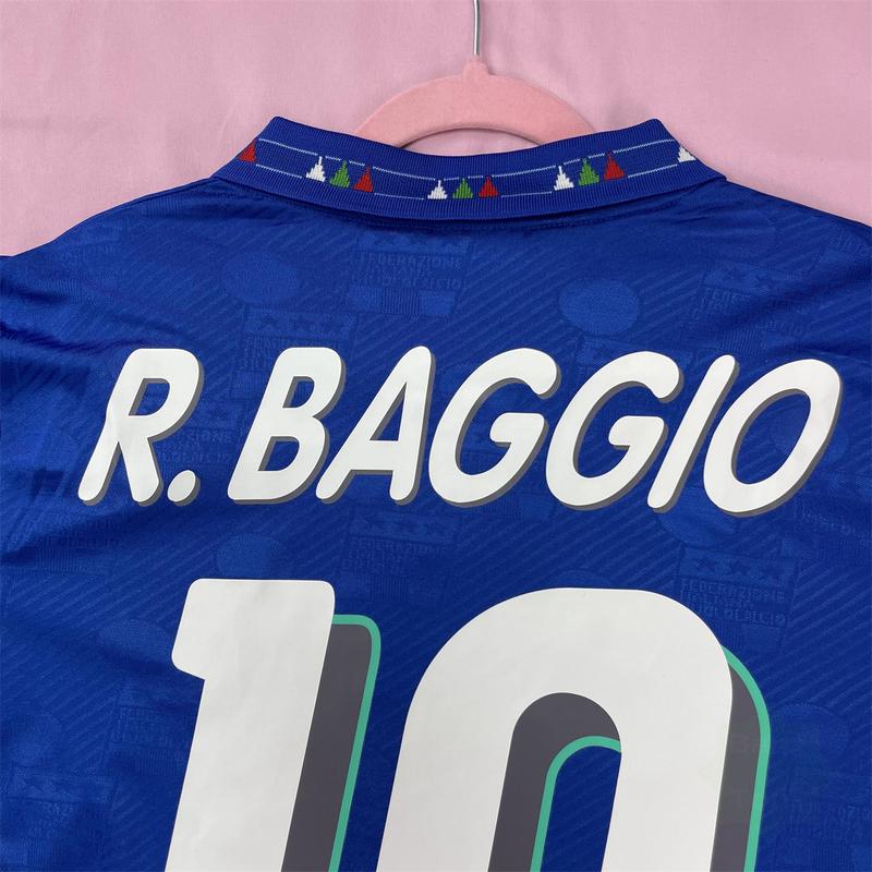 1994 FIFA World Cup Italy Home Short Sleeve Jersey 10# Roberto Baggio Retro Soccer Jersey