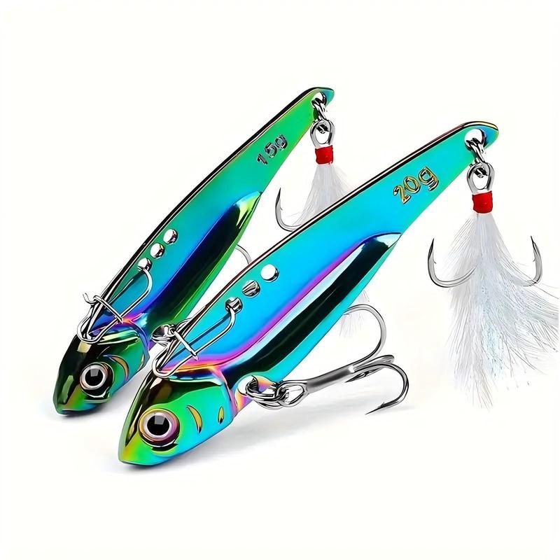 Artificial Fishing Lure, 1 Count Glitter Long Casting Lure with Hook & Feather, Fishing Accessories for Outdoor Fishing, Fishing Supplies, Christmas Gift