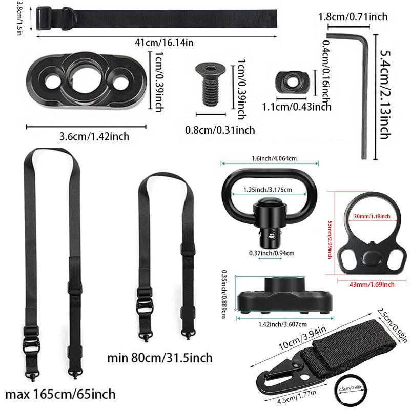 2 pcs 2-Point Sling Quick Adjust with Swivels, 2 PCS Sling Mount Straps with Fast Adjust Thumb Loop