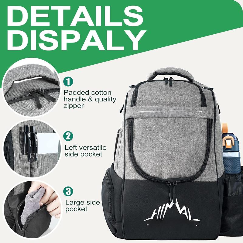 Disc Golf Bag Holds 22+ Discs, Durable Disc Golf Backpack with Large Capacity, and Multiple Storage Pockets