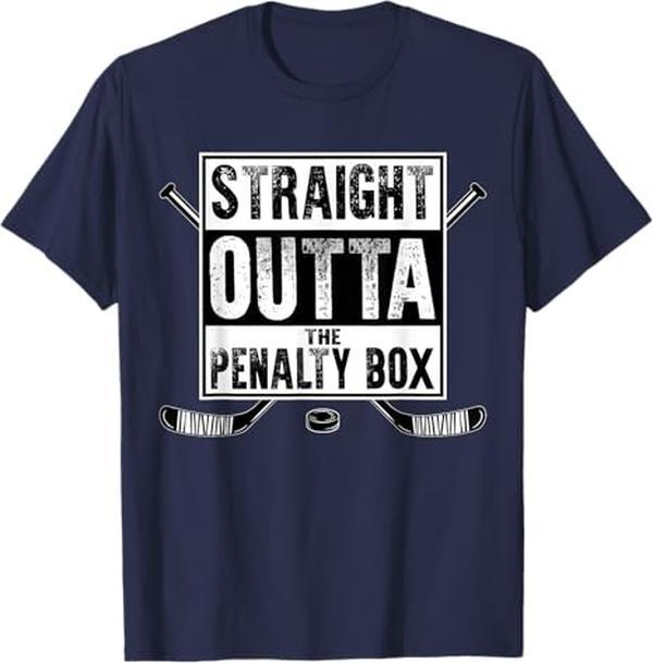 Vintage Ice Hockey Player Gift Straight Outta The Penalty Box T-Shirt Ice Hockey Shirts Hockey Lover Gift, Hockey Sports Shirts Hockey Player Shirt, Hockey Team T Shirt