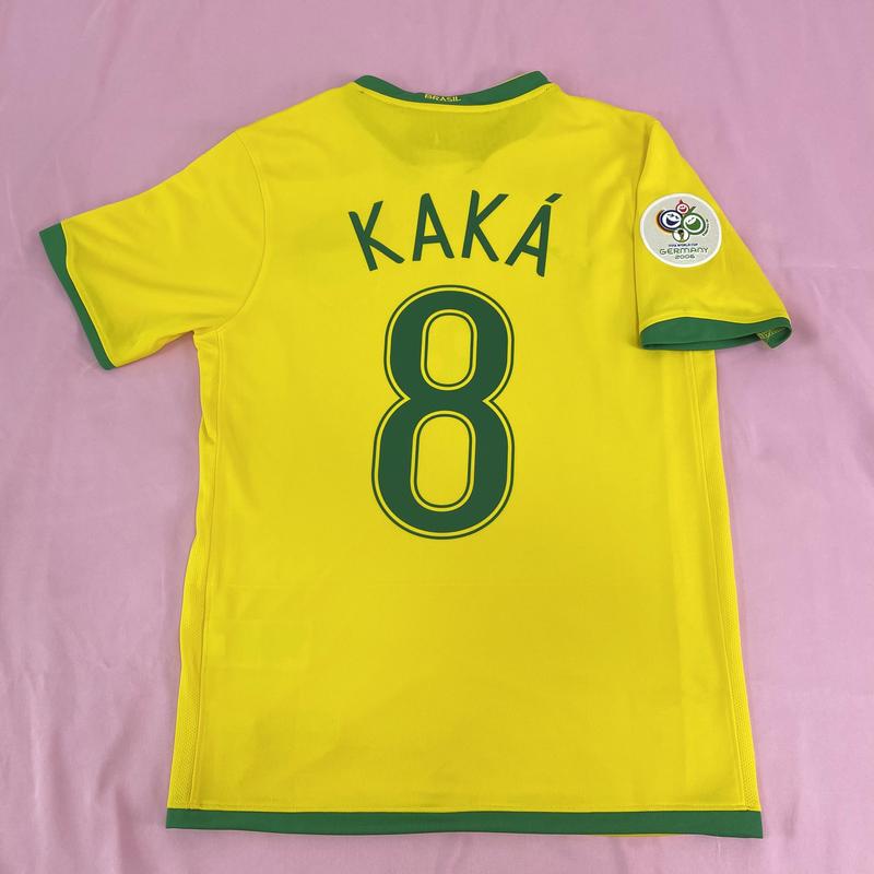 2006 World Cup Brazil Home Short Sleeve 8# Kaka fans Version Retro Soccer Jersey