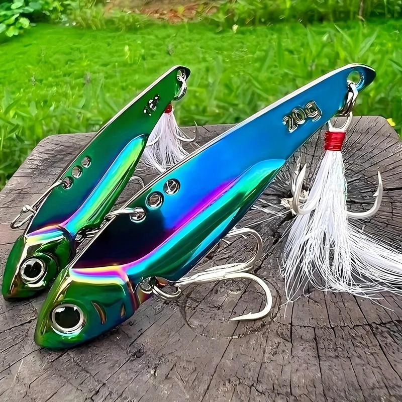 Artificial Fishing Lure, 1 Count Glitter Long Casting Lure with Hook & Feather, Fishing Accessories for Outdoor Fishing, Fishing Supplies, Christmas Gift