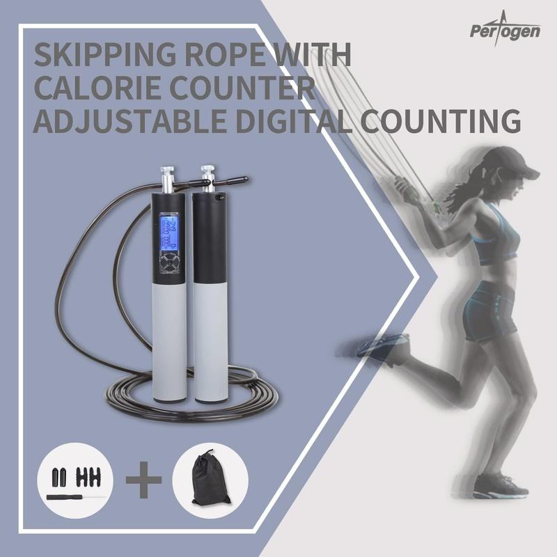 Jump Rope for Exercise with Calorie Counter Jumping Rope, Skipping Rope Adjustable Digital Countingwith Ball Bearings Rapid Speed