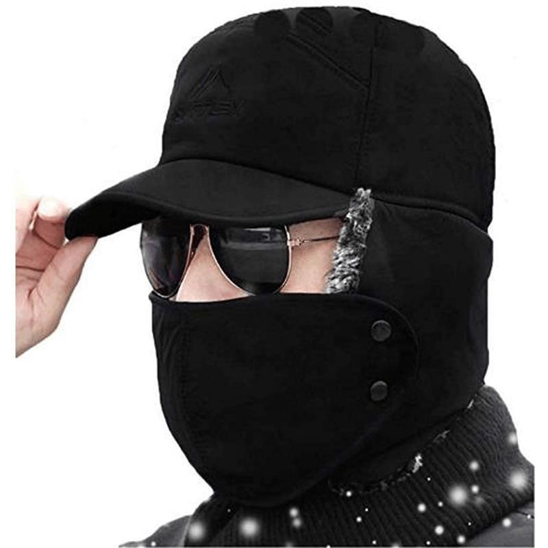 Winter Essentials Warm Hat, Thicken Faux Fur Outdoor Sports Hat with Removable Face Mask, Outdoor Sports Accessories for Skiing Skating Climbing Cycling, Christmas Gift, Sports & Outdoor Hats