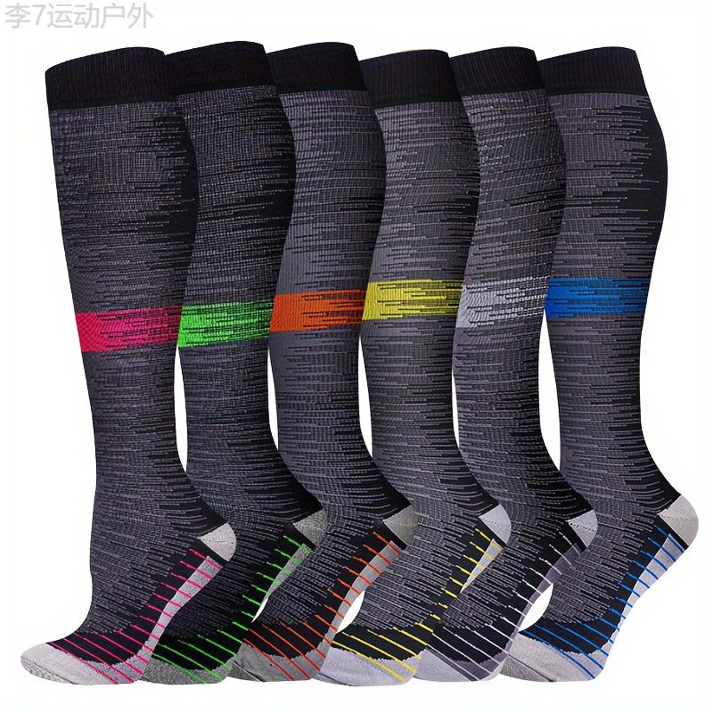 6 Pack Graduated Compression Socks for Best Support - Women's Running, Athletic, Travel