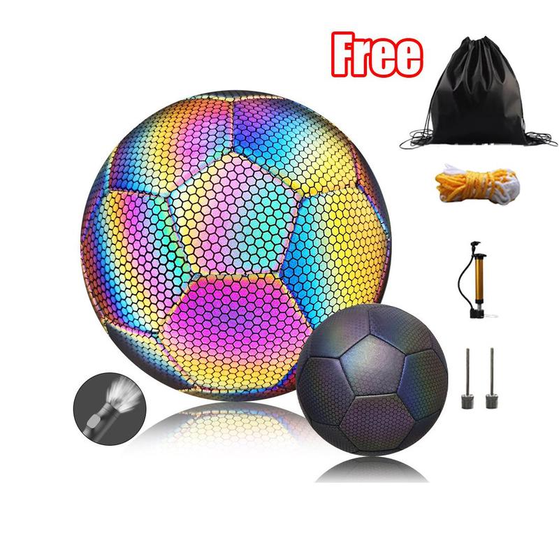 Glow-in-the-dark Football, Holographic Football, Luminous Football, Size 5, Includes 1 Sport Bag, 1 Mesh Bag, 2 Needles, & 1 Pump, Christmas Gift