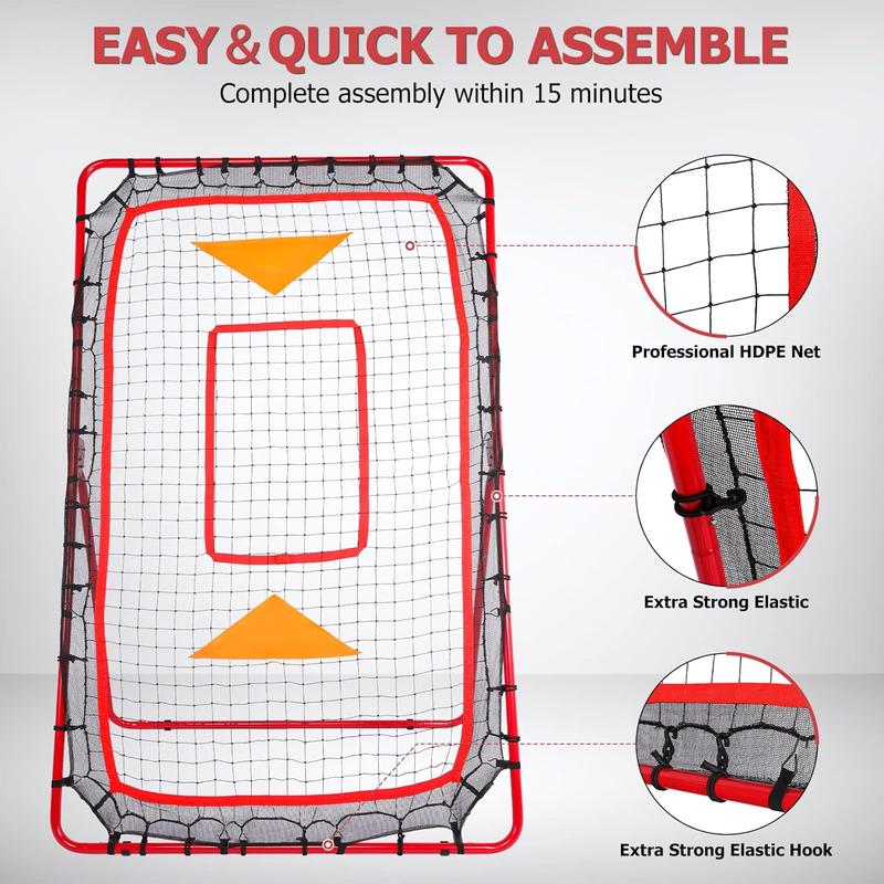 6 X 3.65 FT Pitchback Baseball Rebounder Net(Only Net), LvsJvcy Compatible with 6 x 3.65 Baseball & Softball Rebounder