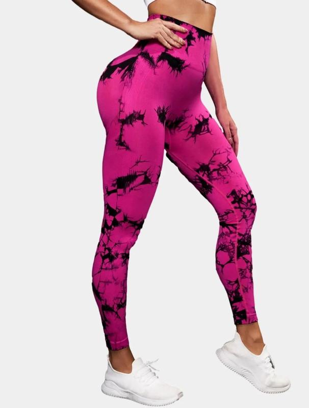 2 Pack Tie Dye High Waisted Comfortable Workout Leggings for Women - Scrunch Rear Lifting Tummy Control Yoga Gym Athletic Pants