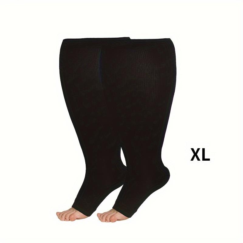 1pair Unisex Plus Size Compression Socks, Knee Length 20-30 Mmhg Breathable Circulation Calf Socks, Women Men's Socks & Hosiery