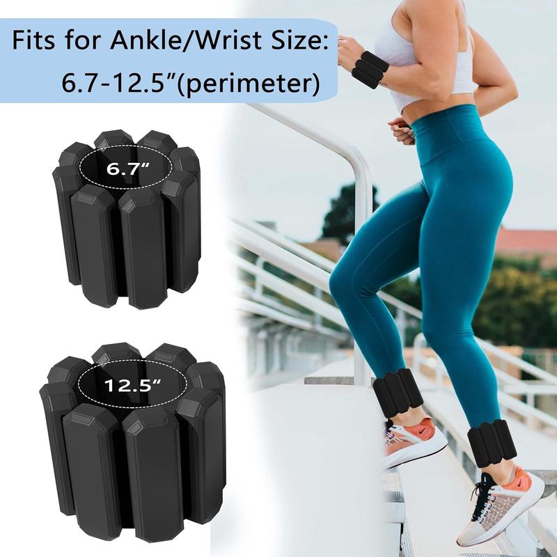 Pilates Wrist And Ankle Weights For Women At Home, Adjustable Arm & Leg Ankle Weights For Men, 1 lb Weights Set Of 2 For Walking Workout Dance Yoga Running