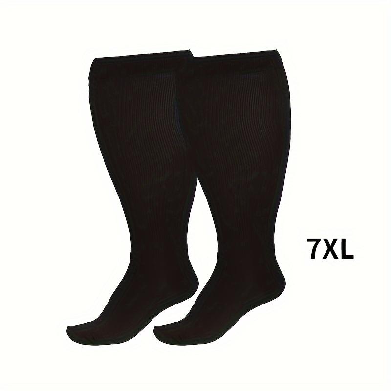 1pair Unisex Plus Size Compression Socks, Knee Length 20-30 Mmhg Breathable Circulation Calf Socks, Women Men's Socks & Hosiery