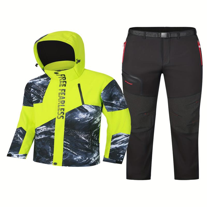 Autumn Storm Chaser Ski Suit - Waterproof, Windproof, Breathable Insulated Hardshell Jacket and Pants for Men’s Outdoor Mountaineering and Winter Adventures