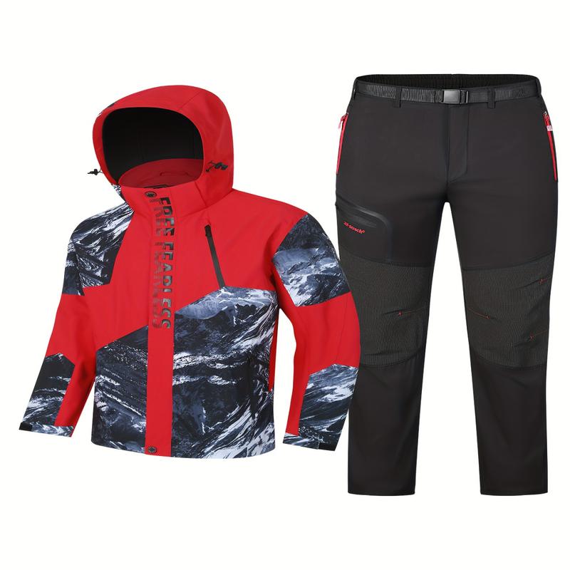 Autumn Storm Chaser Ski Suit - Waterproof, Windproof, Breathable Insulated Hardshell Jacket and Pants for Men’s Outdoor Mountaineering and Winter Adventures