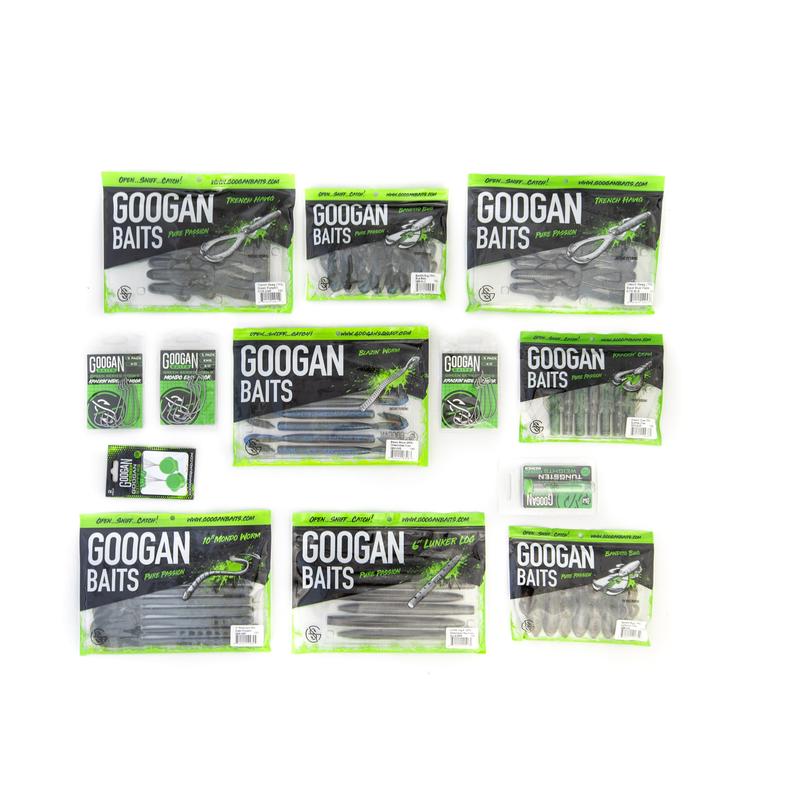 Googan Squad Texas Riggin' Bundle - Soft Plastics, Hooks, Weights, & Weight Stops for Texas Rig Style Baits