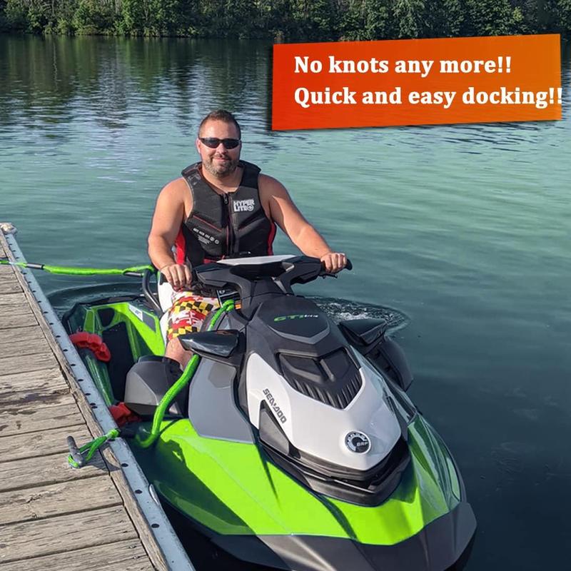 The Boat Bungee Dock Lines, Jet Ski Accessories, Quick and Easy Dock Rope for PWC Jet Ski Seadoo WaveRunner Pontoon Boat Bass Boat