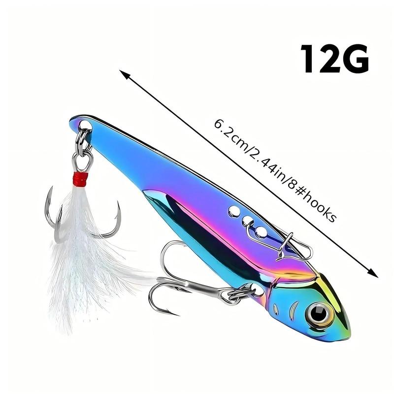 Artificial Fishing Lure, 1 Count Glitter Long Casting Lure with Hook & Feather, Fishing Accessories for Outdoor Fishing, Fishing Supplies, Christmas Gift