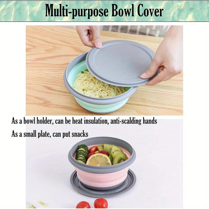 3Pcs Portable Camping Bowl Set Collapsible Lightweight Space-Saving Silicone Collapsible Bowl Lunch Box Easy To Clean Food Containers for Outdoor Camping Picnic Hiking Backpacking Travel