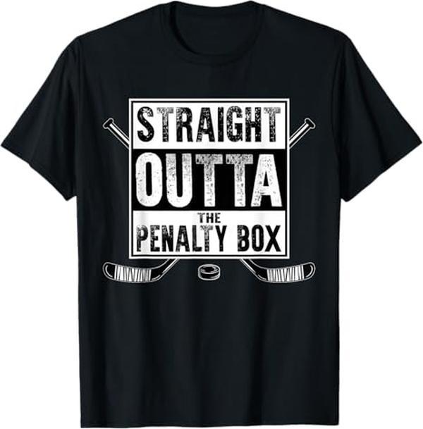 Vintage Ice Hockey Player Gift Straight Outta The Penalty Box T-Shirt Ice Hockey Shirts Hockey Lover Gift, Hockey Sports Shirts Hockey Player Shirt, Hockey Team T Shirt