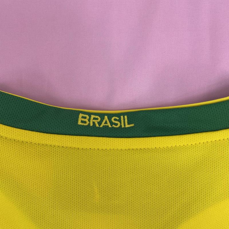 2006 World Cup Brazil Home Short Sleeve 8# Kaka fans Version Retro Soccer Jersey