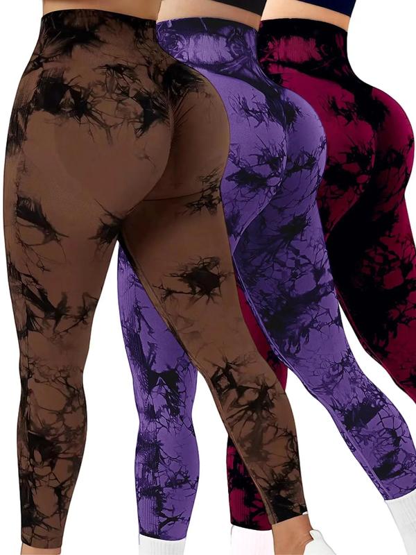 Women's Solid High Waist Sports Leggings, Tummy Control Skinny Pants, Yoga Pants, Ladies' Sportswear Clothing for Indoor Outdoor Wear, Please Purchase A Size Up