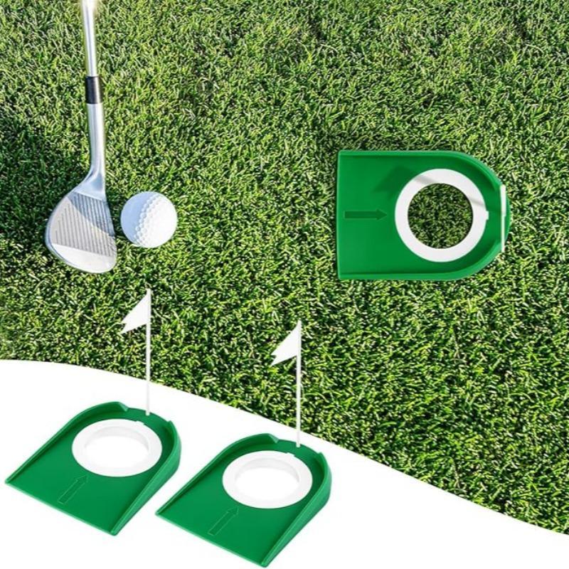 Golf Putting Cup with Flag, 2 Counts set Indoor Golf Putting Hole, Golf Hole Training Aid Equipment, Golf Training Equipment for Indoor Outdoor Use