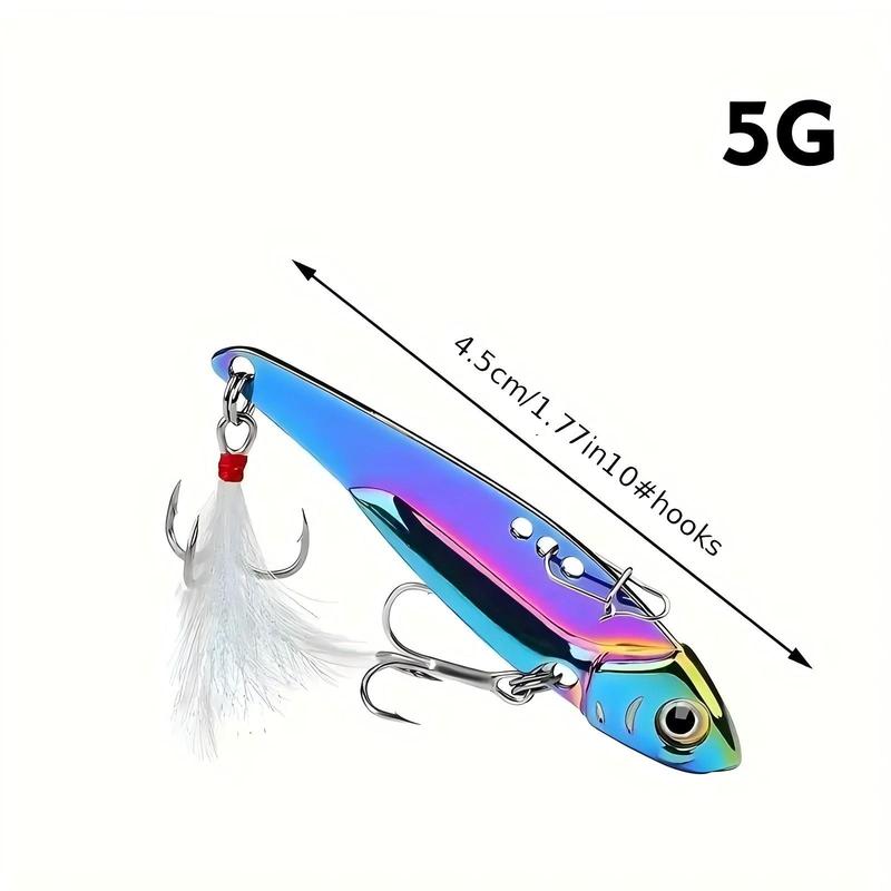 Artificial Fishing Lure, 1 Count Glitter Long Casting Lure with Hook & Feather, Fishing Accessories for Outdoor Fishing, Fishing Supplies, Christmas Gift