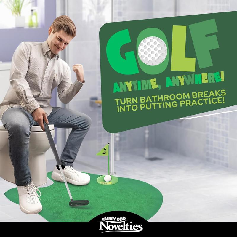 Potty Putter Toilet Time Golf Game - Perfect Bathroom Mini Golf Set for Golf Enthusiasts - Hilarious and Fun Novelty Gift for All Ages - Improve Your Putting Skills on the Loo!