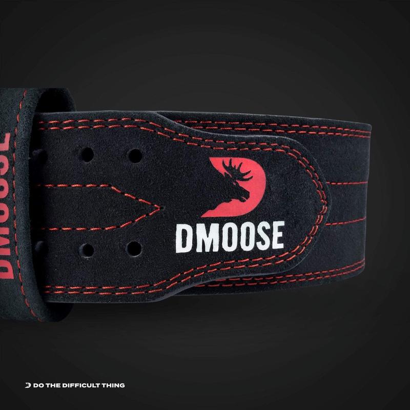 DMoose 10MM Weightlifting Belt with Lumbar Support and Double Pronged Coated Buckle