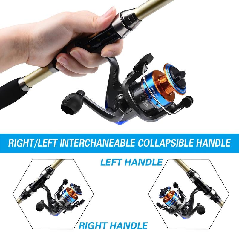 Fishing Rod & Reel Set, 1 Set Portable Carbon Fiber Long Casting Fishing Rod & Reel Set, Outdoor Fishing Accessories for Fishing Enthusiasts