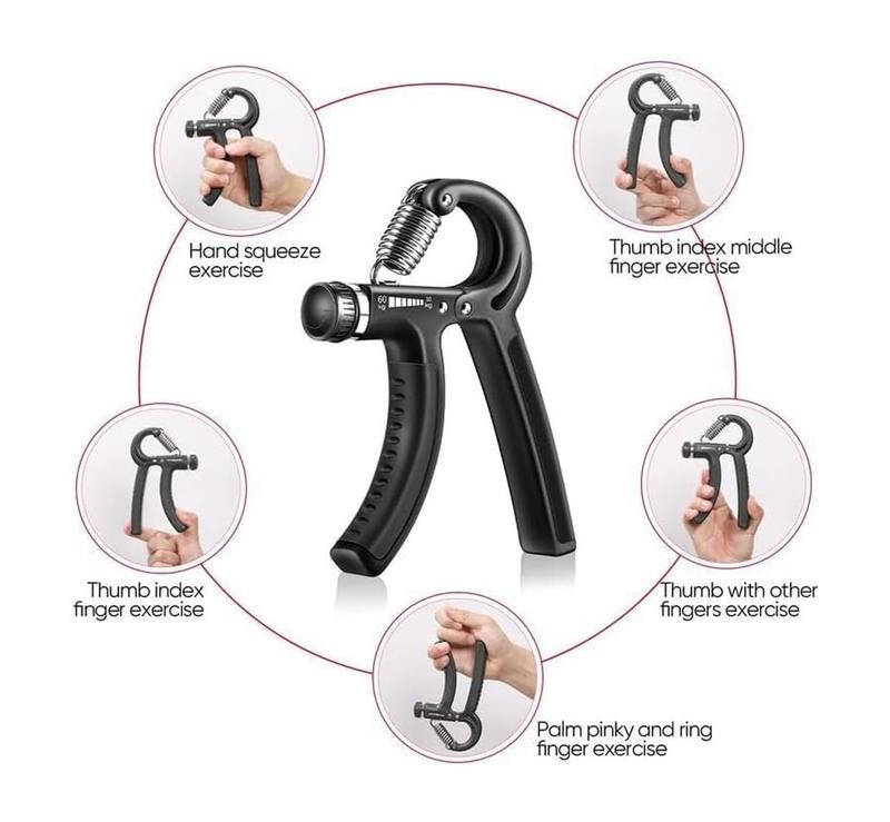 5-piece Grip Strengthener set - Black set (color box + storage bag)，Hand Grip Strengthener with Adjustable Resistance, Wrist Strengthener, Forearm Gripper, Hand Workout Squeezer, Grip strength Trainer, Hand Grip Exerciser for Men and Women