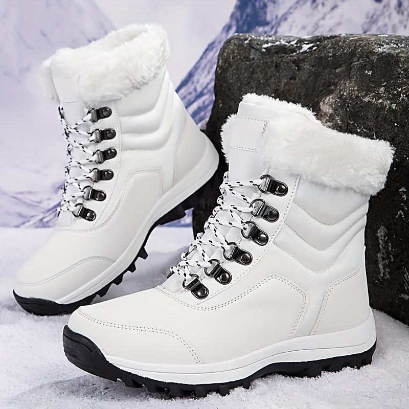 Women's Non-slip And Wear-resistant Thickened Warm Outdoor Snow Boots, Comfortable Solid Color High Top Hiking Boots