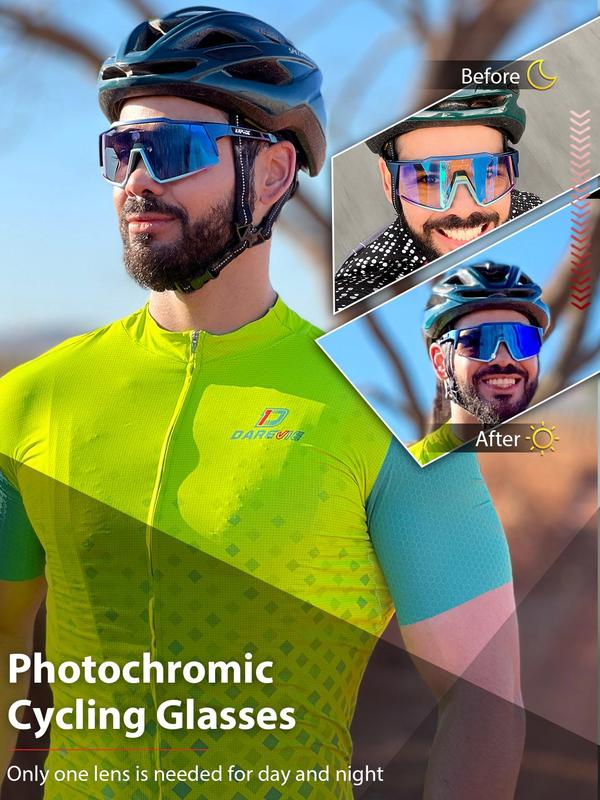 Photochromic Cycling Glasses, Outdoor Sports Cycling Sunglasses, Sun Protection Glasses for Men Women Bike Cycling Driving Fishing Running Hiking Riding Golf