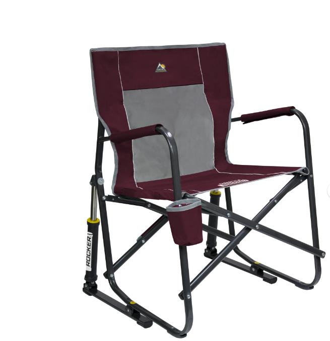 GCI Outdoor Freestyle Rocker Foldable Rocking Camp Chair, Cinnamon