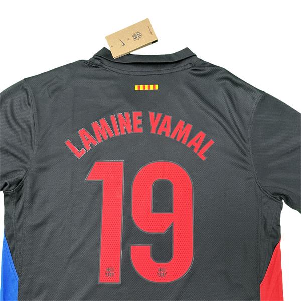 NIKE 2425 FC Barcelona Away black and red Short Sleeve Top No.19 Lamine Yamal Retro 125th Anniversary Special Edition Soccer Jerseys Quick Drying