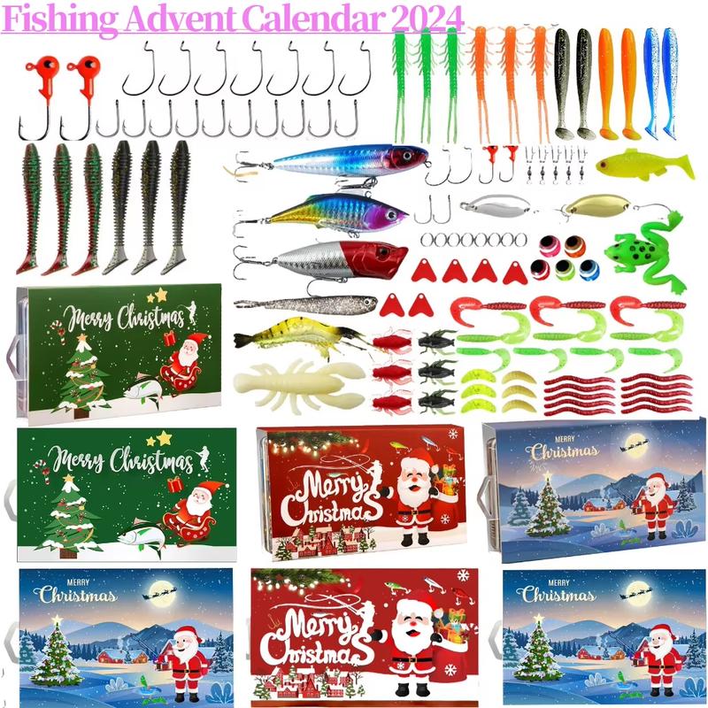 Fishing Lure Calendar Christmas Countdown 78Pcs Christmas Calendar Xmas Surprise Gift for Fishing Lover