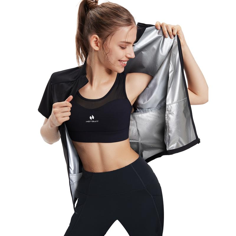 HOTSUIT Slim Stretchy Sauna Suit for Women  Compression Sweat Top Leggings