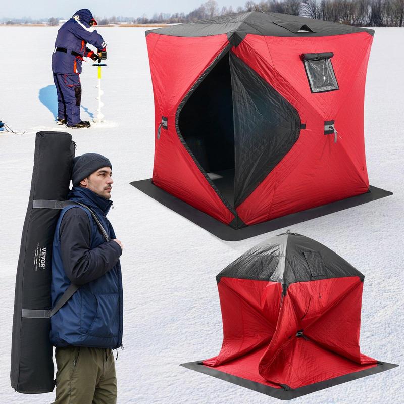 VEVOR 3-4 Person Ourdoor Portable Ice Shelter Pop-Up Ice Fishing Shanty Tent